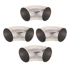 4Pcs Car Stainless Steel 2.5inch 90° Bendable Exhaust Pipe Thickness:1mm