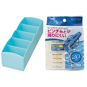 Combo dụng cụ bảo vệ quần áo: kẹp đơn + khay để đồ - Japan