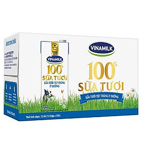 THÙNG 12 HỘP SỮA TƯƠI TIỆT TRÙNG VINAMILK 100% 1L