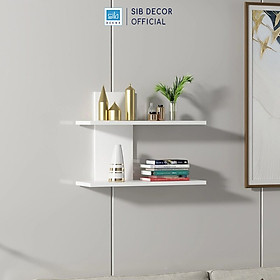 Mua Kệ Gỗ Trang Trí Treo Tường Thiết Kế 2 Tầng Đơn Giản Mà Đẹp Thương Hiệu SIB Decor KT516