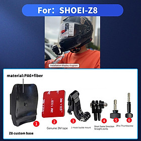 Tuyu Mũ bảo hiểm xe máy tùy chỉnh cho Shoei Agv Arai HJC Mũ bảo hiểm cho GoPro Max Hero10 Insta360 One RS DJI Camera Phụ kiện