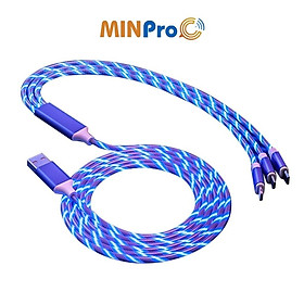 Mua Cáp sạc nhanh 3 đầu dây dù 1m2 - Cáp sạc TypeC  Lai Ning  Micro hỗ trợ sạc nhanh - MINPRO