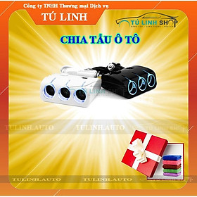 Chia tẩu 3 cổng thêm 2 USB + Tặng quà