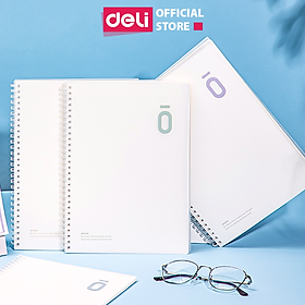 Sổ Tay Ghi Chép Bìa Nhựa Khổ A5 Deli 60 Trang  - Giấy Kẻ Ngang/Kẻ Ô Vuông Caro - 1 Quyển - LPA560