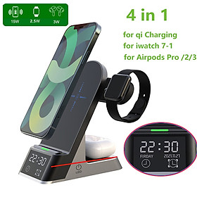Mua Đế sạc không dây để bàn 4 IN 1 Wireless Charger With Alarm Clock H35