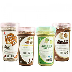 Combo Bột Hòa Tan Light Coffee - Cacao sữa, Cà phê sữa, Matcha sữa, Cacao sữa dừa (90g/hũ)
