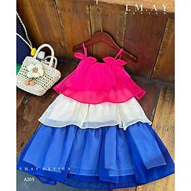 Đầm công chúa cho bé gái kiểu tầng phồng phối nơ từ 12-35kg hàng thiết kế