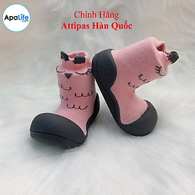 Attipas Cutie Pink AT001 - Giày tập đi cho bé trai /bé gái từ 3 - 24 tháng nhập Hàn Quốc: đế mềm, êm chân & chống trượt