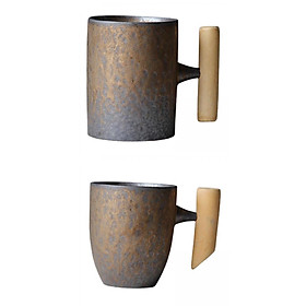 2x Vintage Japanese Style Ceramic Coffee Mug Rustic Drink Cup 360ml