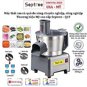 Máy Thái Rau Củ Đa Năng Septree Q1F Thương Hiệu Mỹ, Công Suất Lớn 300W Hoạt Động 8 Tiếng Liên Tục, Cắt Lát, Sợi, Hạt Lựu - Bảo Hành 1 Năm, Hàng Nhập Khẩu