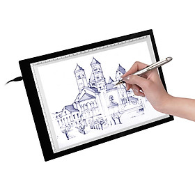 A4 LED Light Box Tracer with Scale Ultra-thin USB Powered Tracing Light Pad Board for Artists Kids Drawing Sketching