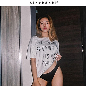 Áo thun nữ BLACKDOKI-IF YOU , áo thun basic unisex form rộng chất cotton dày dặn M115