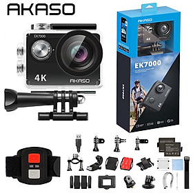 Akaso ek7000 camera hành động 4K Ultra HD Máy quay phim DV chống nước 12MP Camera thể thao Máy ảnh thể thao rộng 170 độ Màu sắc nguyên bản: Đen