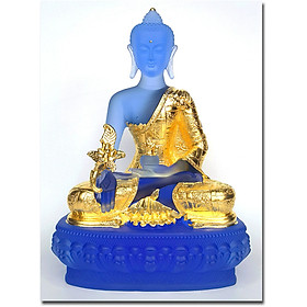 Tượng Phật Dược Sư Lưu Ly Cao Cấp Đặc Biệt Tinh Xảo Cỡ Lớn ( 20,5cm ) Pháp Bảo Kim Cang Thừa Mật Tông Tâm Ý