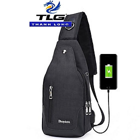 Túi đeo chéo nam cao cấp tích hợp cổng sạc USB Đồ Da Thành Long TLG 208211