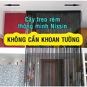 Mua size N6 (dài từ 2.0m ~ 2.3m) - Thanh treo rèm ĐA NĂNG Không Cần khoan  Thanh treo thông minh Nissin