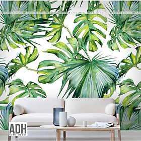 Tranh dán tường hình lá ADHW020, tranh vải dán tường tropical