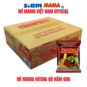 THÙNG 30 GÓI- MÌ MAMA HƯƠNG THỊT BÒ HẦM 60G