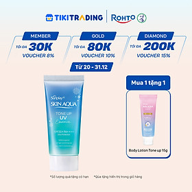 Kem chống nắng nâng tông Skin Aqua Tone up Blue cho da vàng có khuyết điểm đỏ, dạng tinh chất Sunplay Skin Aqua Tone Up UV Essence Blue SPF 50+ PA++++ 50g
