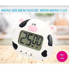 Mua Đồng hồ đếm ngược để bàn  treo tường hình động vật dễ thương cho bé và người lớn - Đếm giờ chuẩn xác - Mẫu bò sữa