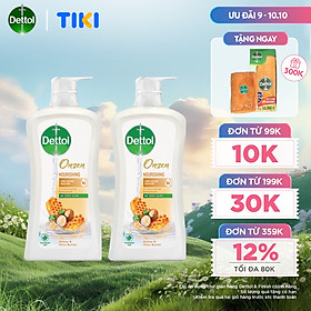 Combo 2 chai sữa tắm Dettol Onzen mật ong kháng khuẩn và dưỡng thể - chai 950G