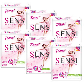 Combo 6 Băng Vệ Sinh Diana Sensi Siêu Mỏng Không Cánh (Gói 8 Miếng)