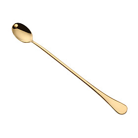 9-inch Iced Tea Spoon Stainless Steel Long Handle Spoon Milkshake Spoon Coffee Stirring Spoon Titanium Plating