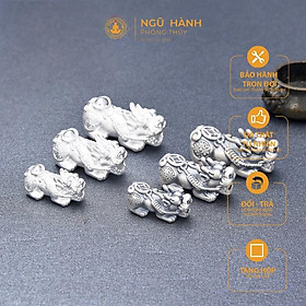 10 cái charm bạc trắng tỳ hưu xỏ ngang