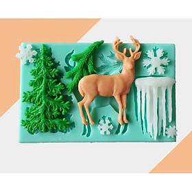 Mua Khuôn silicon 3D cho giáng sing mẫu cây thông con tuần lộc