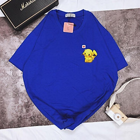 Áo Thun Tay Ngắn UNISEX in Decal PIKACHU - Hình chụp thật