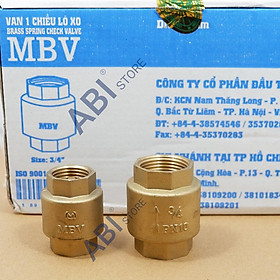 Mua Van 1 chiều lò xo MBV 21mm(1/2  -dn15)  27mm(3/4   - dn20) Minh Hòa(van nước)