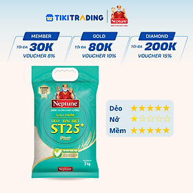 Gạo Thơm Dẻo - Đặc Biệt ST25 Plus Neptune 5kg