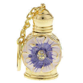 Golden Chain Glass Flower Pendant Empty Glass Perfume Bottle