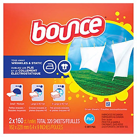 LỐC GIẤY THƠM QUẦN ÁO BOUNCE 160x2 TỜ (TOTAL 320 SHEETS) CỦA MỸ