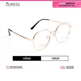 Gọng kính Titanium cao cấp thời trang nam nữ Ouress HML6028 - Hồng Gold