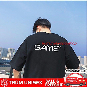 Áo thun unisex áo phông nam rộng GAME kèm áo thật vải cotton đen trắng Trùm Unisex Phillipstore