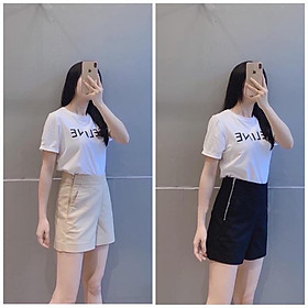 Quần shorts cạp cao Quần short KHÁO GIỌT LỆ hông 6316