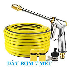 Mua Bộ dây vòi xịt nước rửa xe  tưới cây . tăng áp 3 lần  loại 7m  10m 206701-2 đầu đồng cút nối đen+ tặng móc khoá