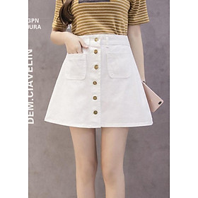 Chân váy chữ A, chất liệu vải jeans thô bền bỉ, phong cách Hàn Quốc, thời trang trẻ