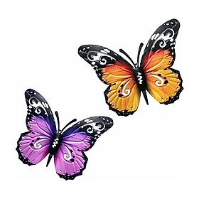 2 PC, nghệ thuật treo tường bướm bằng kim loại, nghệ thuật treo tường kim loại, trang trí kim loại bướm tường, trang trí bướm đầy màu sắc, vườn trang trí nghệ thuật, cho khu vườn trang trí (1) A8YR110125