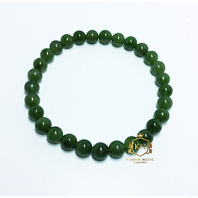 Vòng tay đá Ngọc bích(Nephrite Jade) 6ly cho mệnh Mộc, mệnh Hỏa