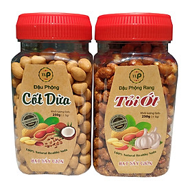 Combo 2 hũ ĐẬU PHỘNG TỎI ỚT, ĐẬU PHỘNG CỐT DỪA MỖI HŨ 250G