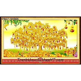 Mua Tranh đính đá cây tiền – cây tài lộc 100*50cm - tự làm