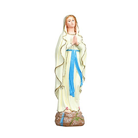 Mother Mary Figurine on Base Holy Statue for Bedroom