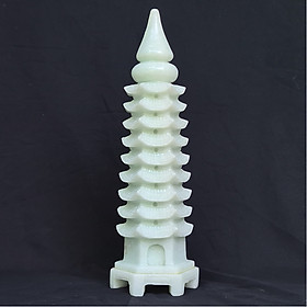 Mua Tháp Văn Xương Đá Trắng Xanh Brazil 9 tầng - Maxi - 38cm - Hợp Mệnh Mộc  Thuỷ