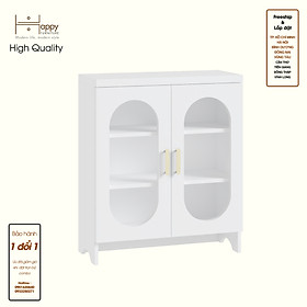 HAPPY FURNITURE , Tủ lưu trữ 2 cửa kính - CHEVY, TLT_047 , 70cm x 30cm x 82cm DxRxC