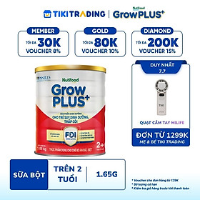 Sữa bột Nutifood GrowPLUS+ Suy Dinh Dưỡng (Đỏ) 2+ Lon 1,65KG