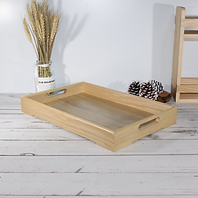 Mua Khay trà decor cao 5cm  Khay gỗ đa năng có tay cầm dùng để bưng trà  đồ ăn uống phong cách Châu Âu