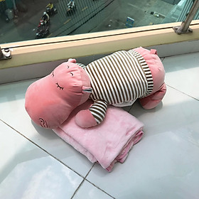 Bộ gối chặn hình gấu màu hồng cho bé