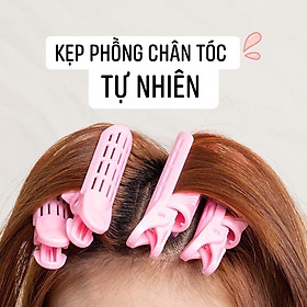 SET 2 CHIẾC KẸP PHỒNG CHÂN TÓC TỰ NHIÊN HÀN QUỐC KHÔNG NHIỆT, KHÔNG HƯ TÓC - giao màu ngẫu nhiên